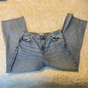 Zara blue jeans with raw hem - size 14